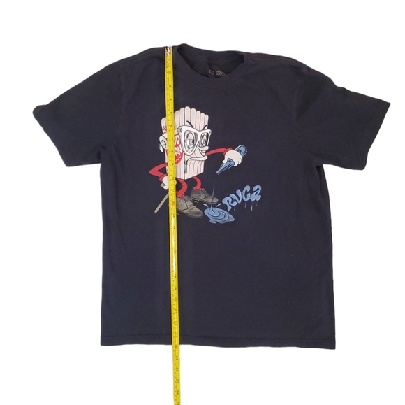 RVCA Men's Navy Blue Grumpy Popcorn Artist Network T-Shirt Small - Picture 3 of 6
